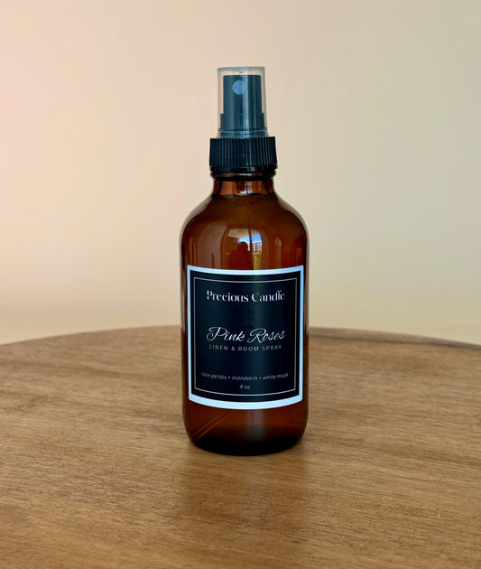Scented Linen & Room Spray - Pink Roses - Precious Candle Llc